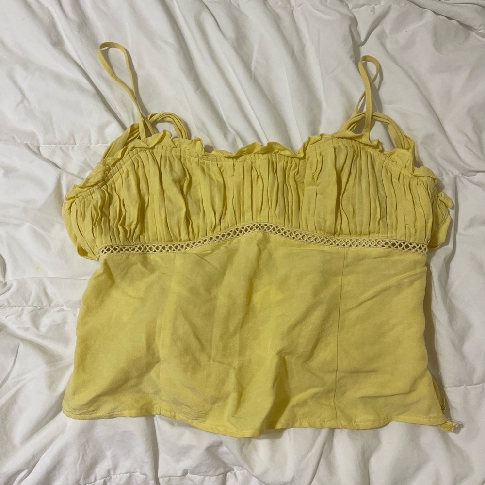 astr the label yellow tie back top